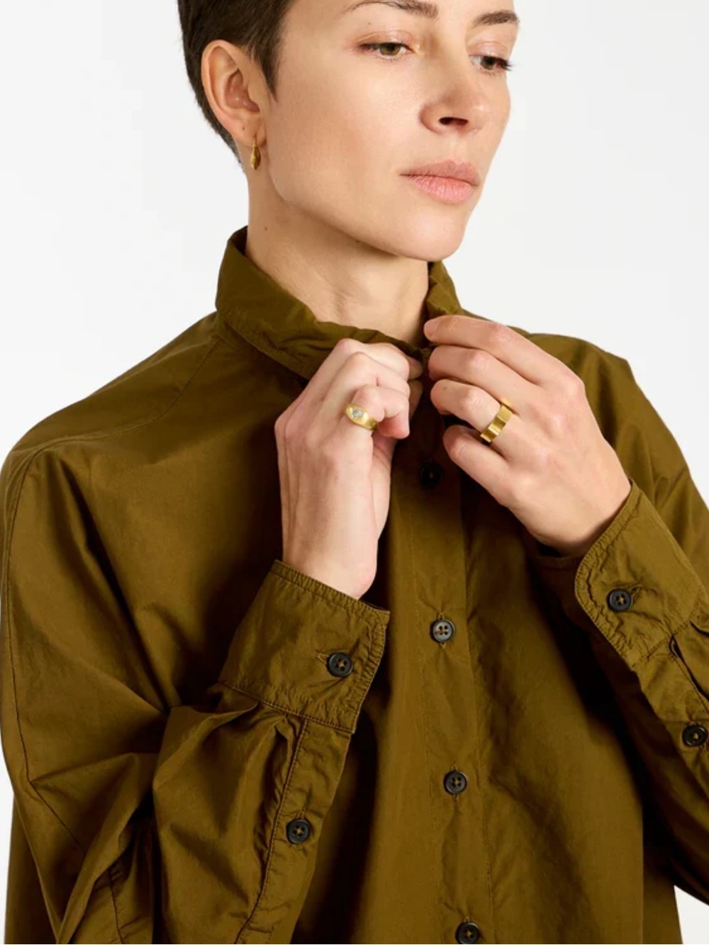 Reliquary Olive Green Button-Front Shirt • M/L